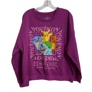 Pokemon Purple Pikachu & Friends Graphic Sweatshirt Woman’s XL